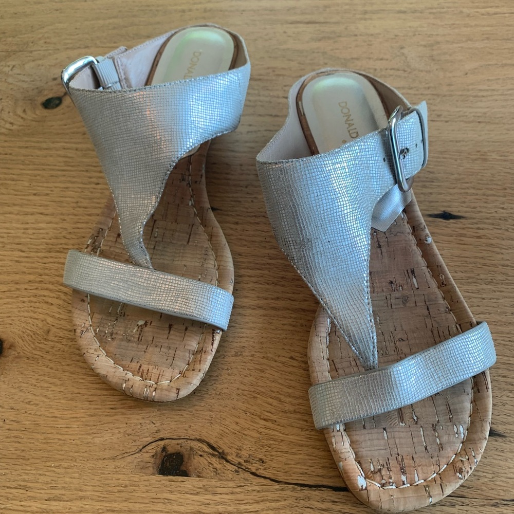 Donald J. Pliner Metallic Silver Sandals